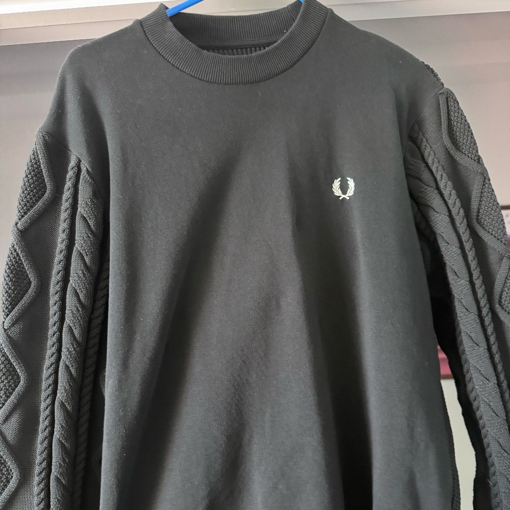 Fred Perry Black Cable Knit Sweater